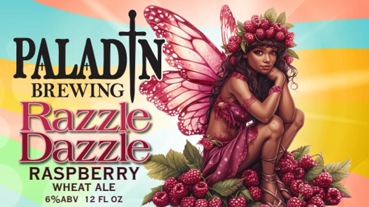 Razzle Dazzle Raspberry Wheat poured in a glass