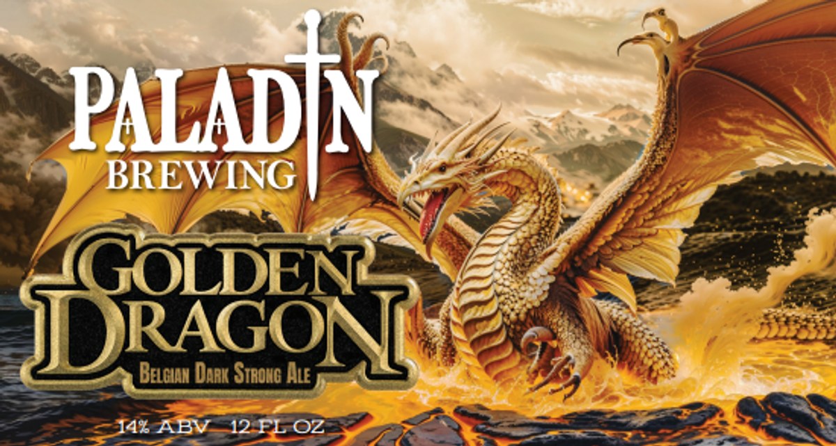 Golden Dragon (Belgian Dark Strong Ale) poured in a glass